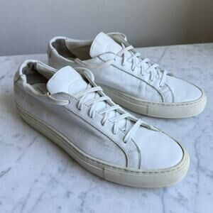 Common Projects White Leather Low Top Sneakers Women’s 10 Made in Italy